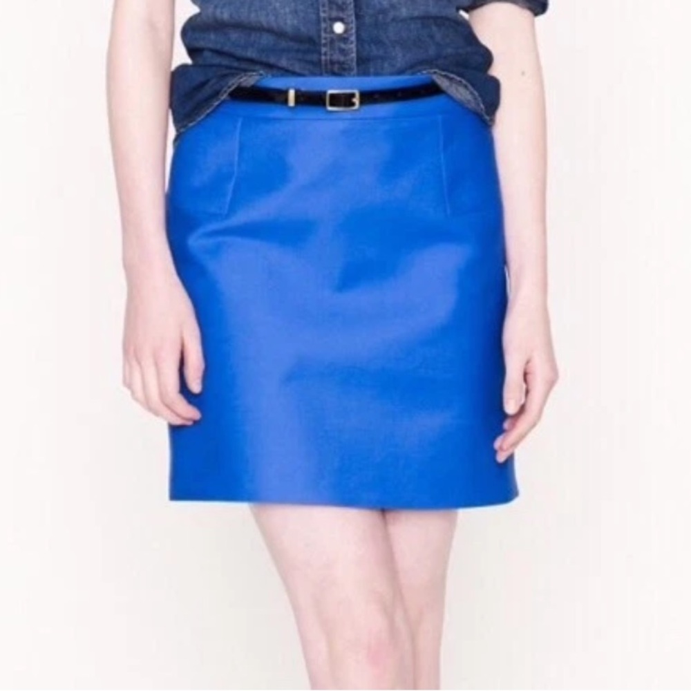 J Crew Cobalt Pencil Skirt Size 6